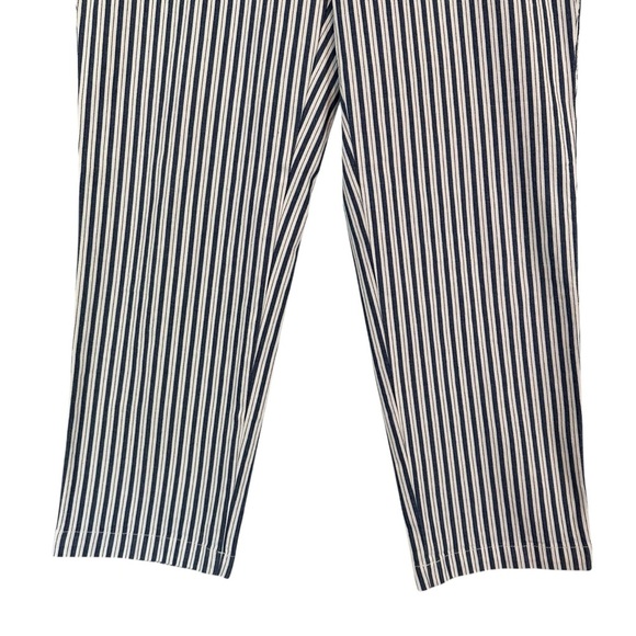 Lands End Women’s Mid Rise Classic Straight Leg Chino Ankle Pants Stripe Size 10 - Picture 7 of 16